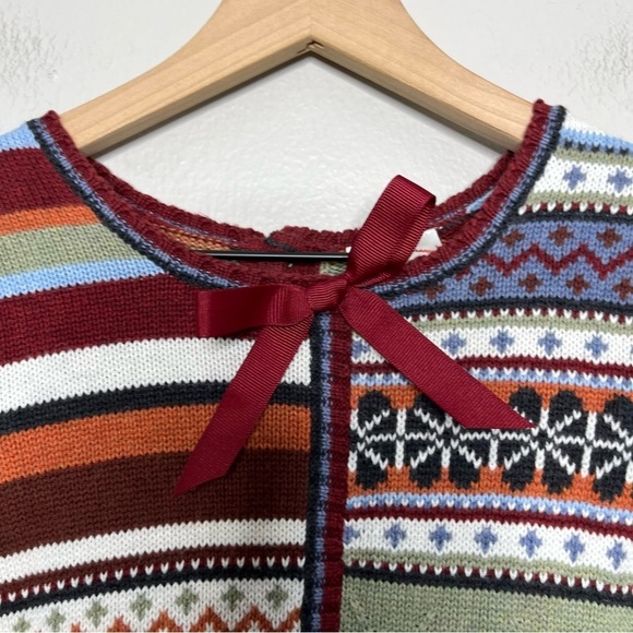 Hanna Andersson Girls Midi Dress‎ 10 Storyteller Fair Isle Patchwork Holiday - Picture 3 of 9